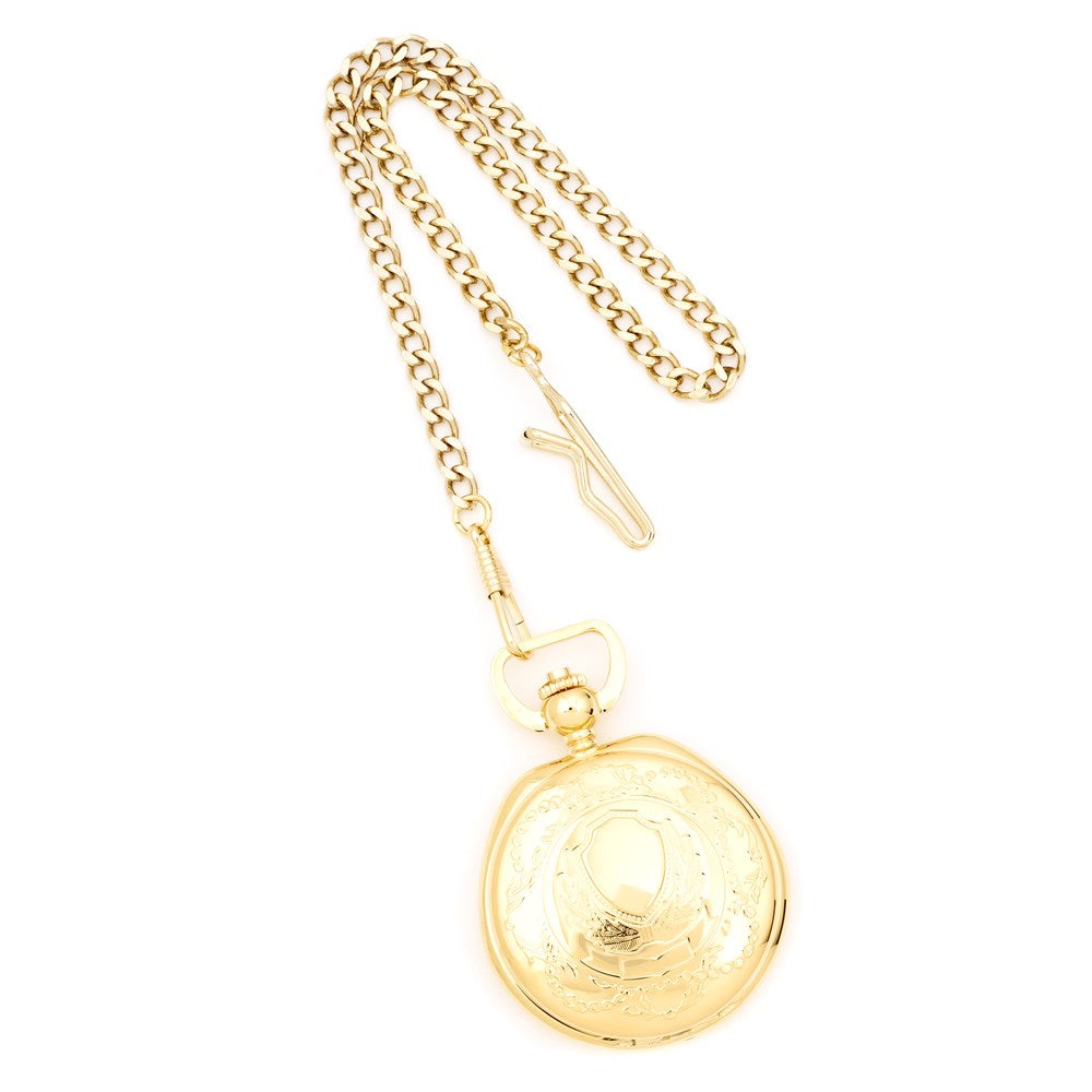 Charles Hubert Gold-finish Brass w/Shield Pocket Watch