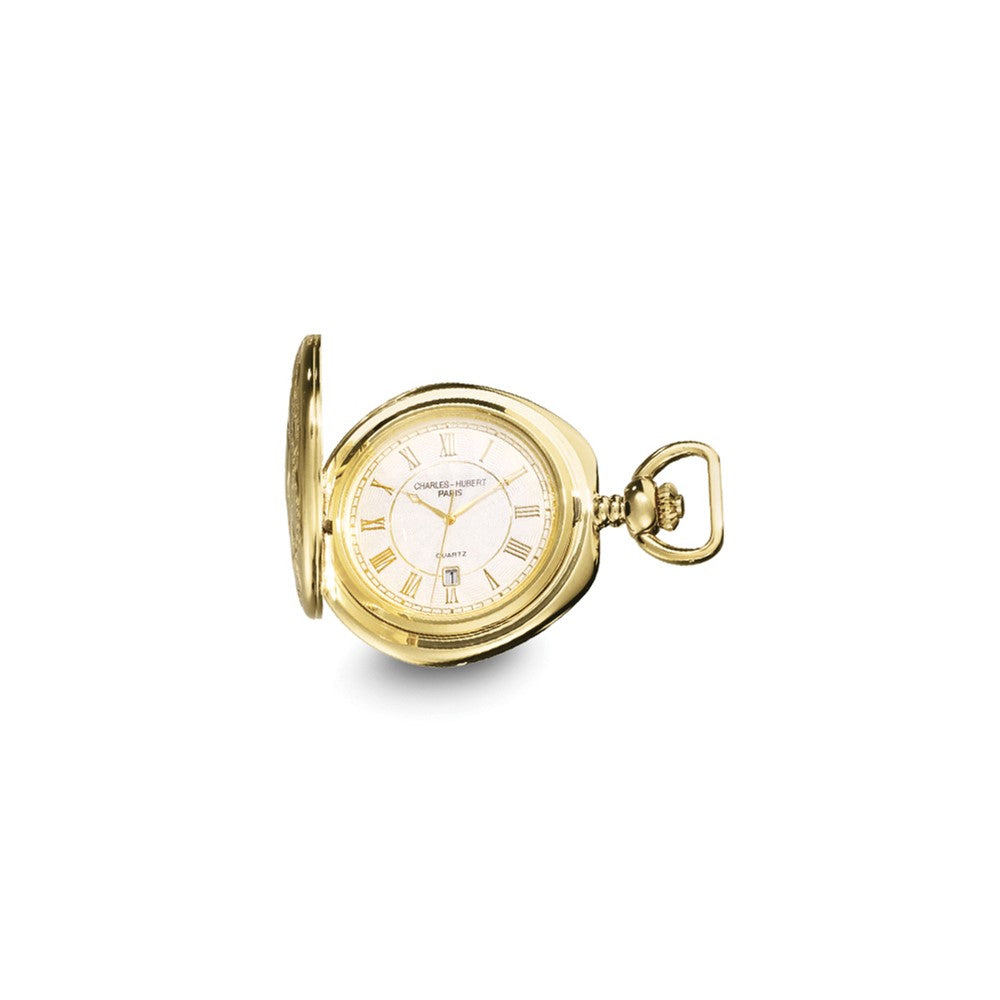 Charles Hubert Gold-finish Brass w/Shield Pocket Watch