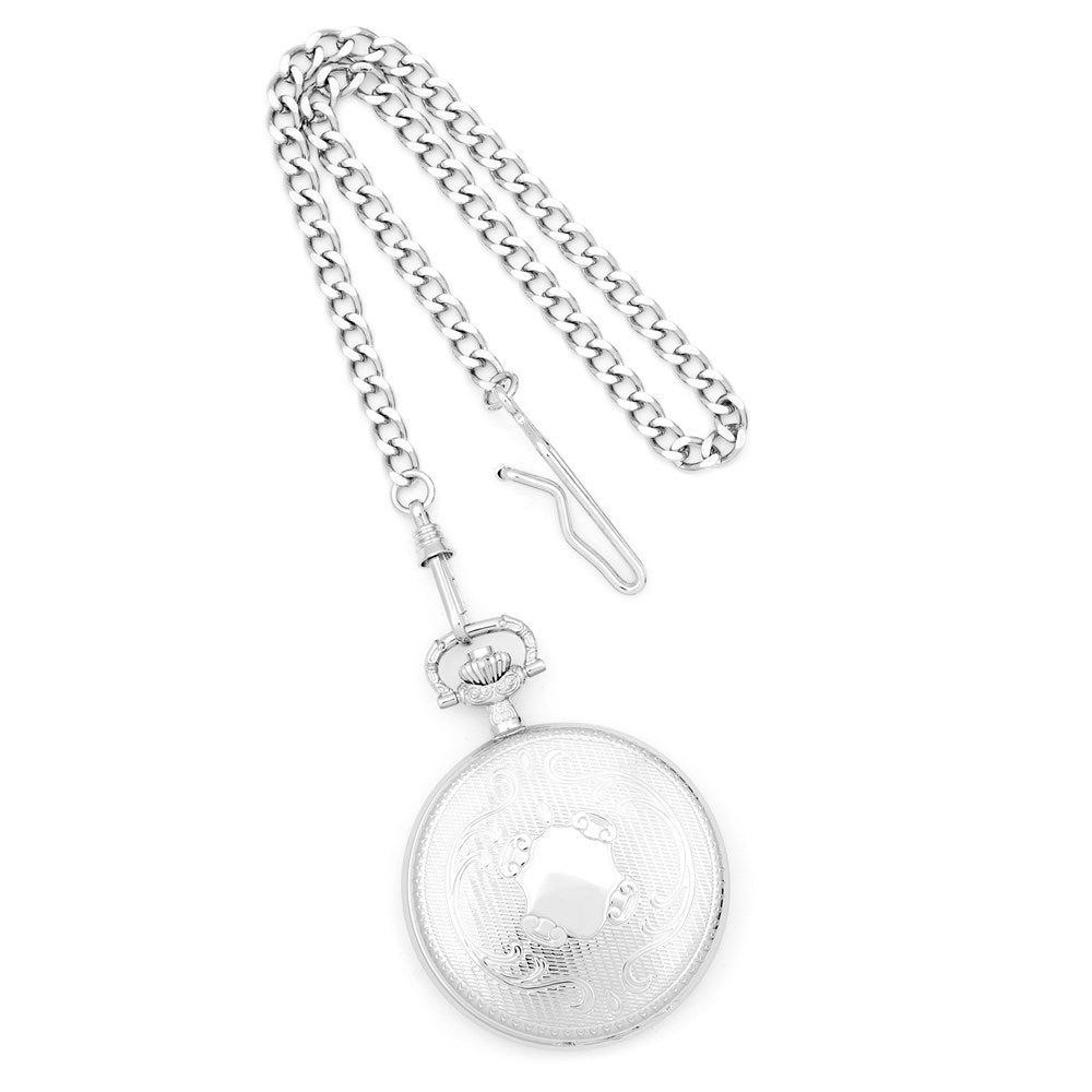 Charles Hubert Chrome-finish Brass w/Shield Pocket Watch
