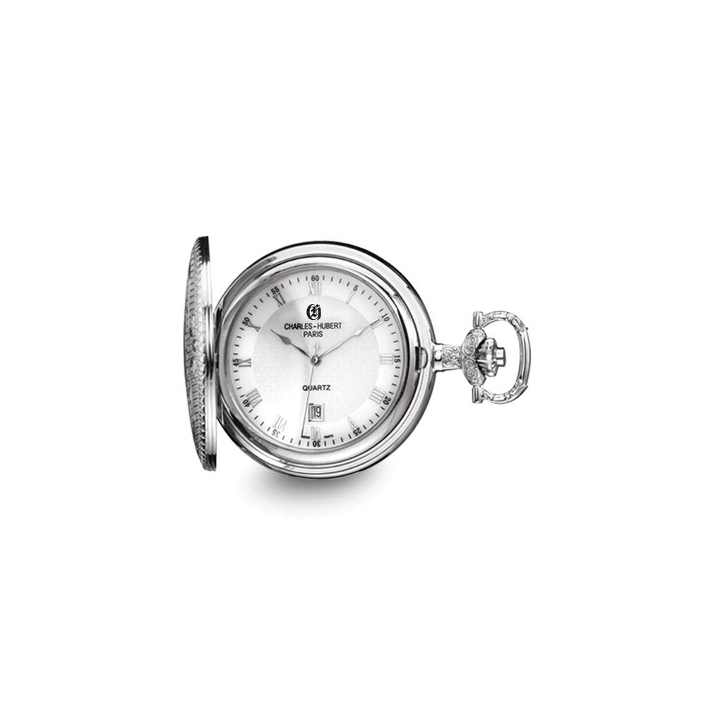Charles Hubert Chrome-finish Brass w/Shield Pocket Watch