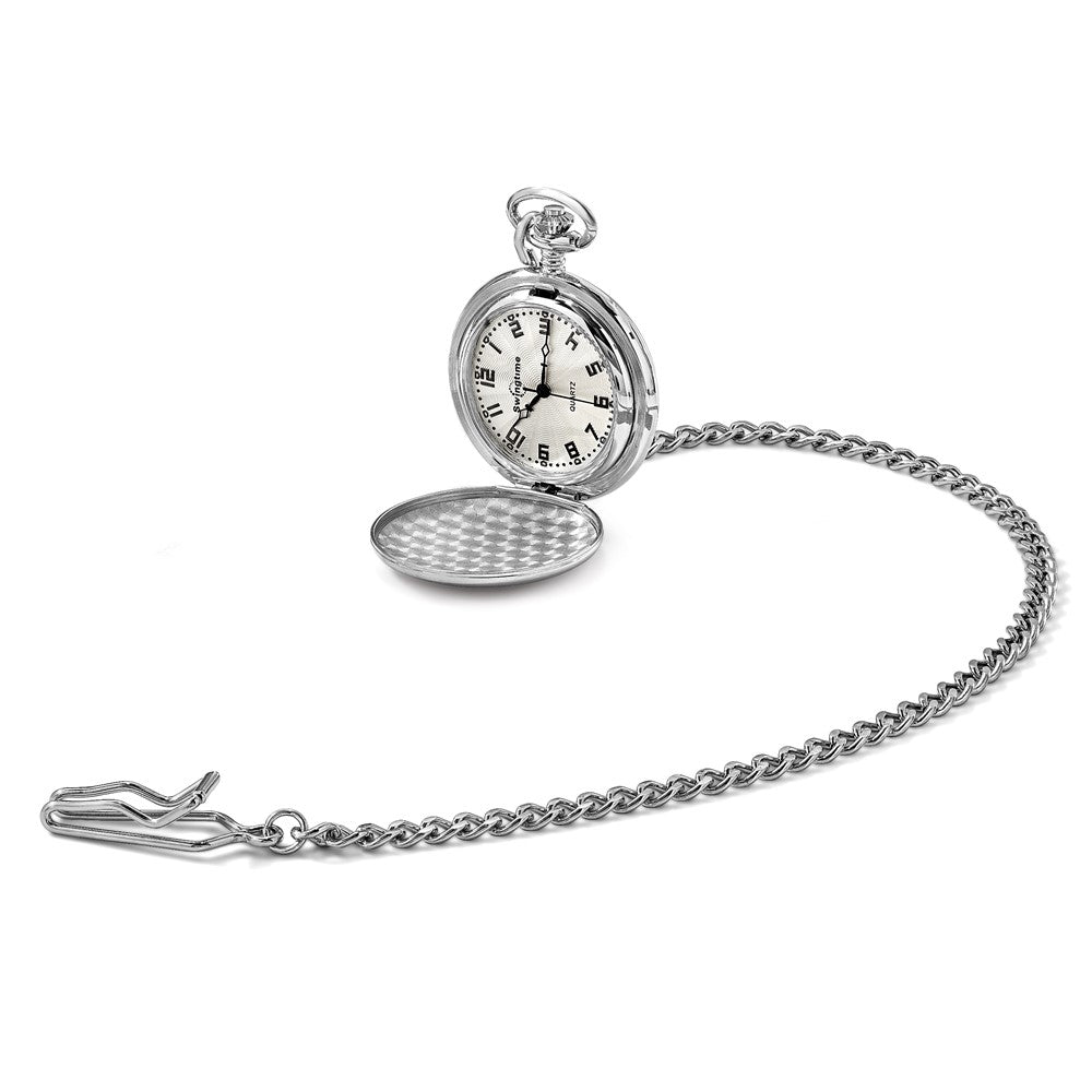 Swingtime Chrome-finish Brass Quartz Pocket Watch