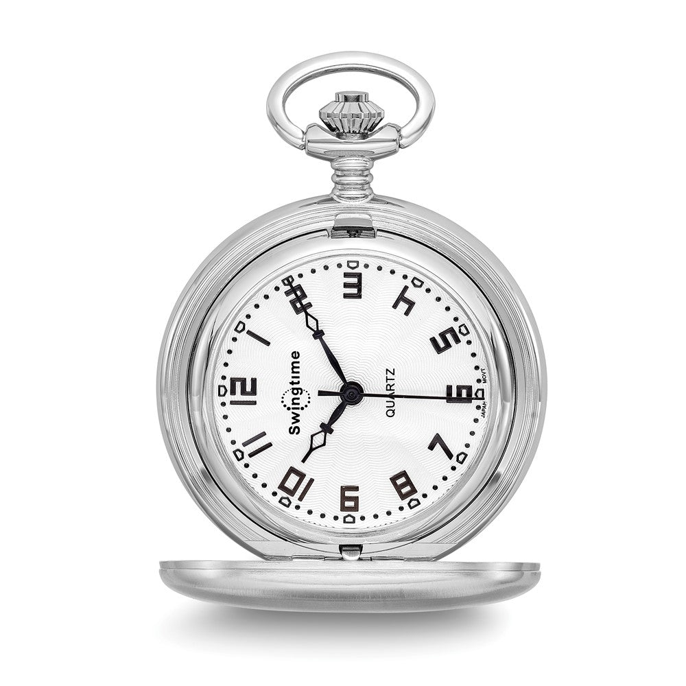 Swingtime Chrome-finish Brass Quartz Pocket Watch