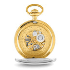 Swingtime Two-tone Brass Mechanical Double Cover Pocket Watch