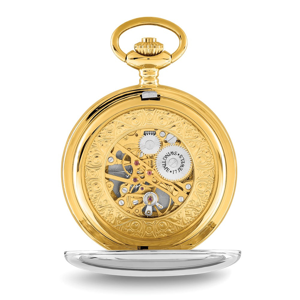 Swingtime Two-tone Brass Mechanical Double Cover Pocket Watch
