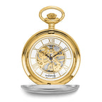 Swingtime Two-tone Brass Mechanical Double Cover Pocket Watch