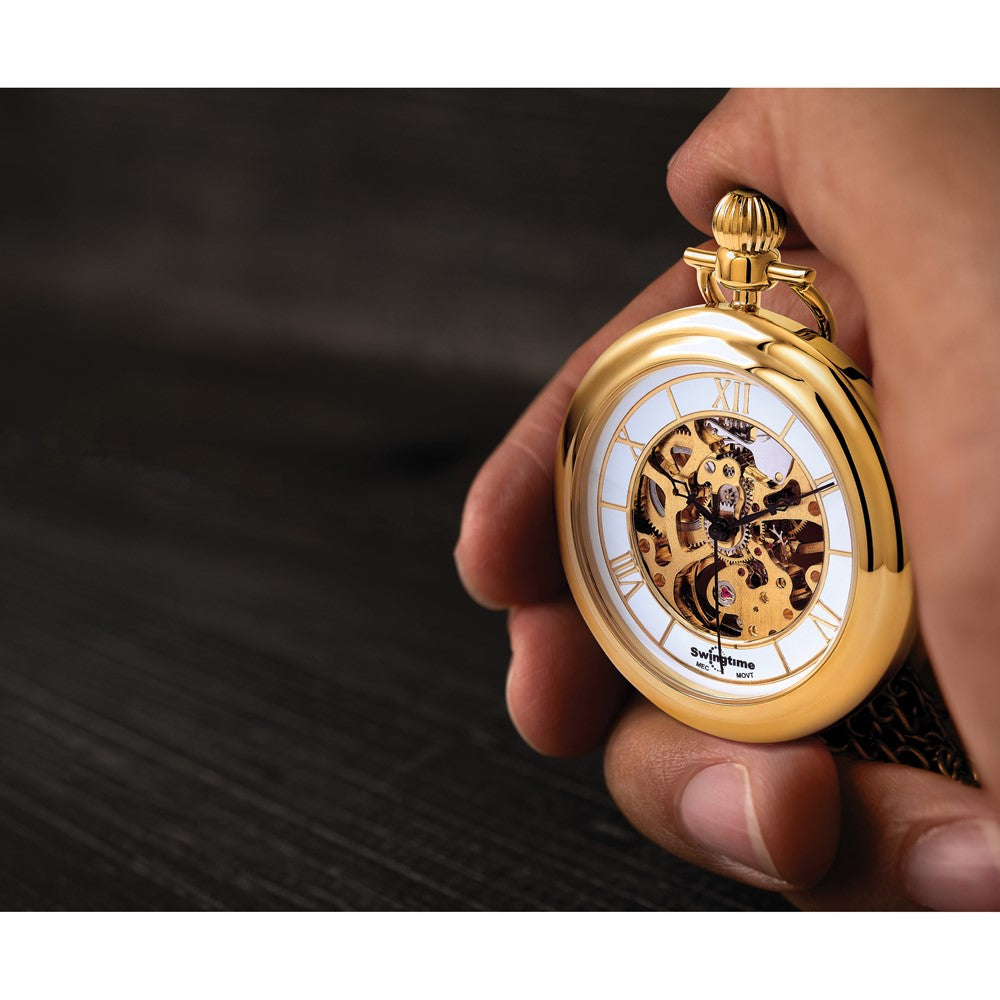 Swingtime Gold-finish Brass Stand Pocket Watch