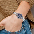 Ladies Charles Hubert Stainless Steel Band Blue Dial Watch