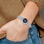 Ladies Charles Hubert Stainless Steel 26mm Black Dial Watch