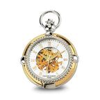 Charles Hubert Gold-finish 2-tone Brass 2-Photo Insert Pocket Watch