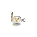 Charles Hubert Gold-finish 2-tone Brass 2-Photo Insert Pocket Watch