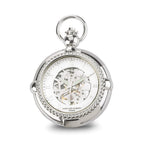 Charles Hubert Chrome-finish Brass 2-Photo Insert Pocket Watch