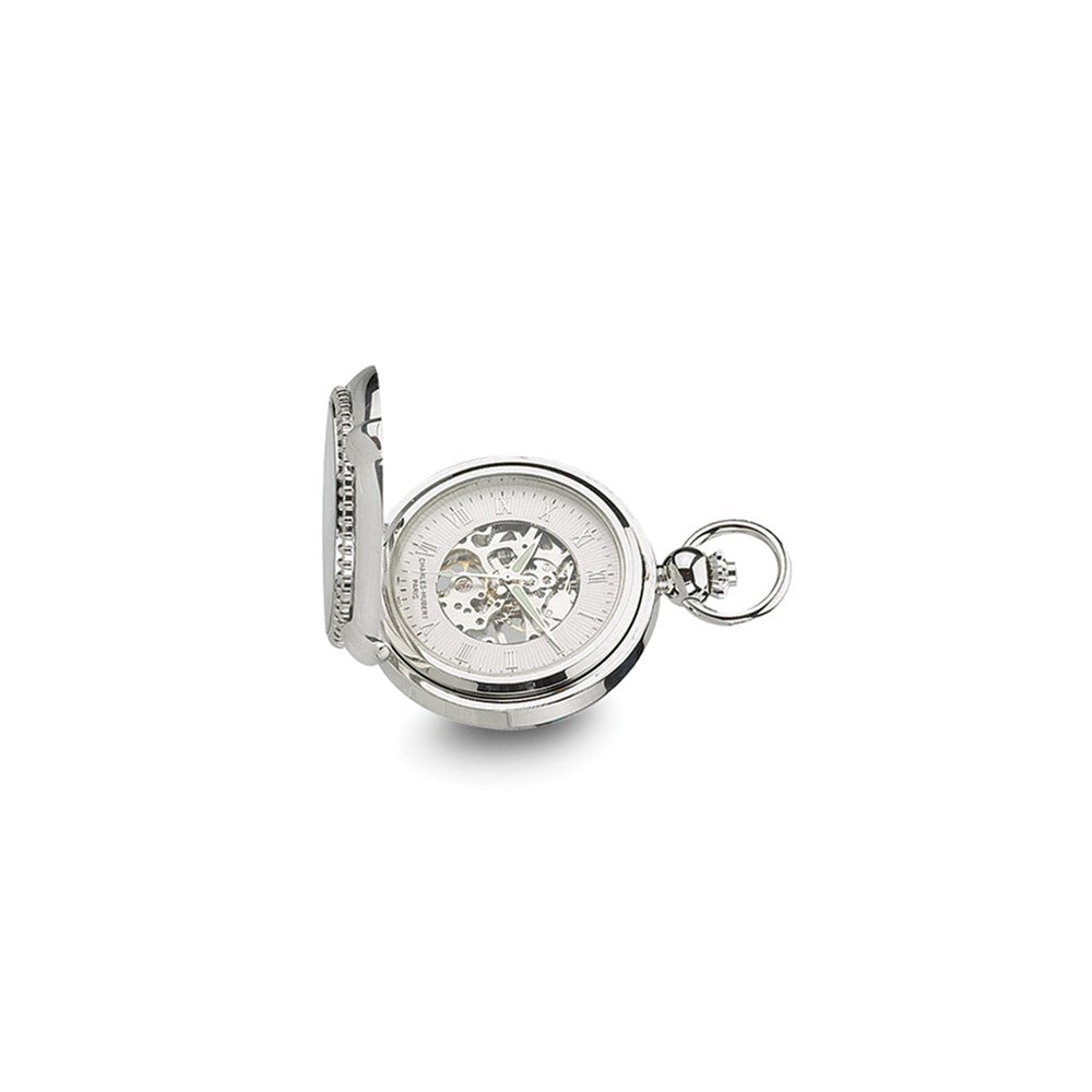 Charles Hubert Chrome-finish Brass 2-Photo Insert Pocket Watch