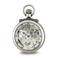 Charles Hubert Antique Chrome-finish Brass Skeleton Pocket Watch