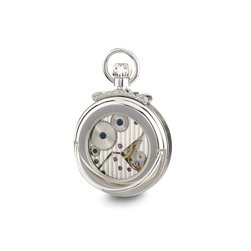 Charles Hubert Polished Finish Off-white Dial Open Face Pocket Watch