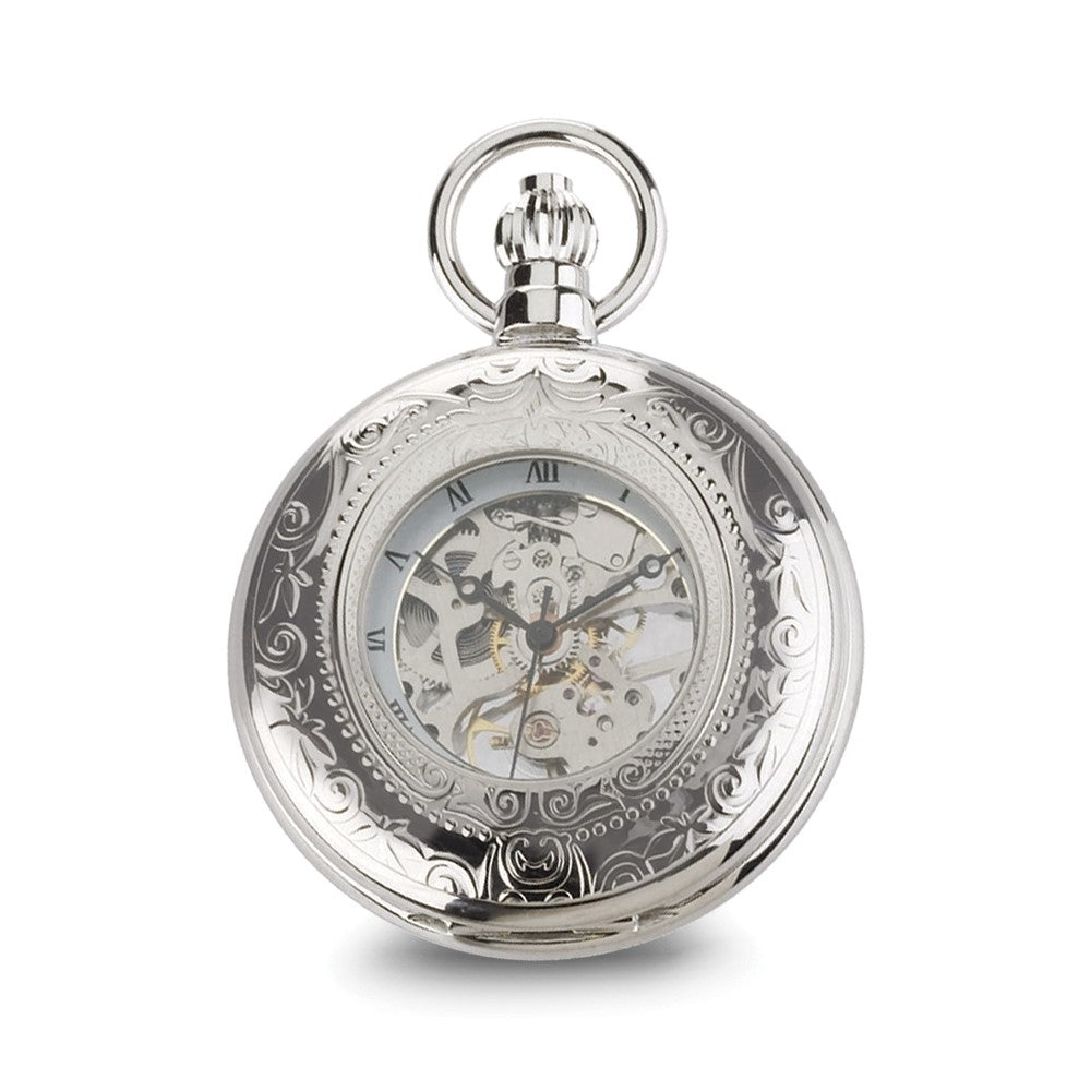 Charles Hubert Chrome-finish Brass Window Cover Pocket Watch