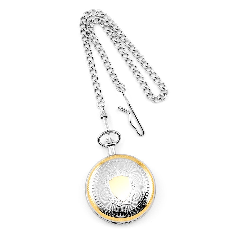 Charles Hubert Gold-finish Brass Two-tone Skeleton Dial Pocket Watch
