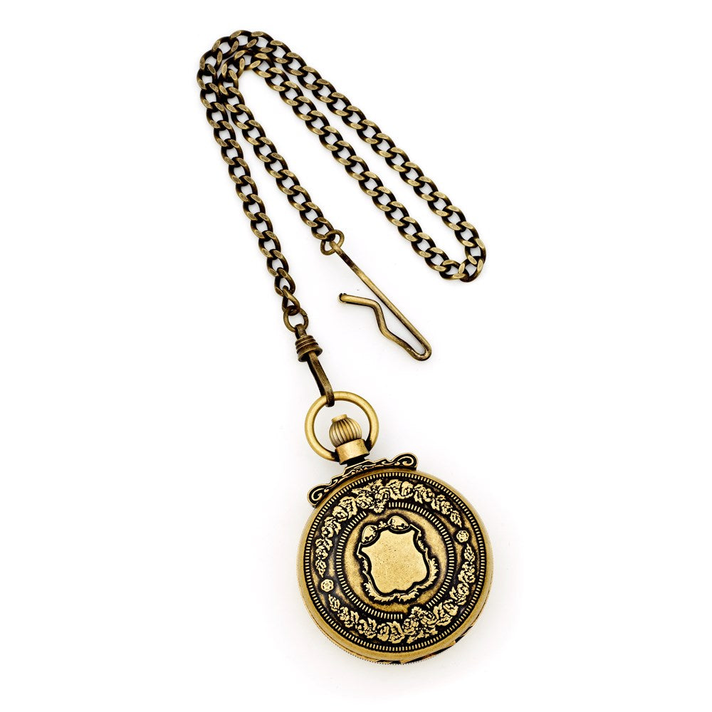 Charles Hubert Antique Gold-finish Skeleton Pocket Watch