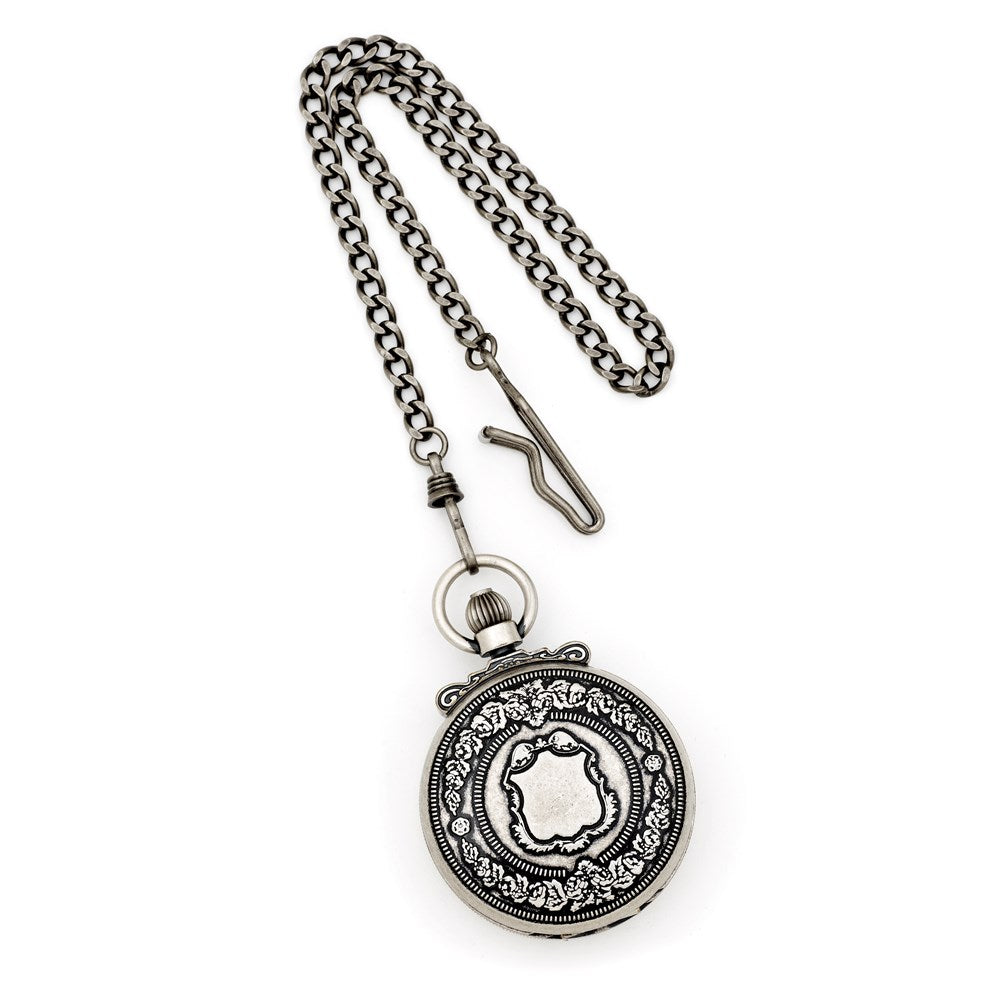 Charles Hubert Antique Chrome-finish Skeleton Pocket Watch