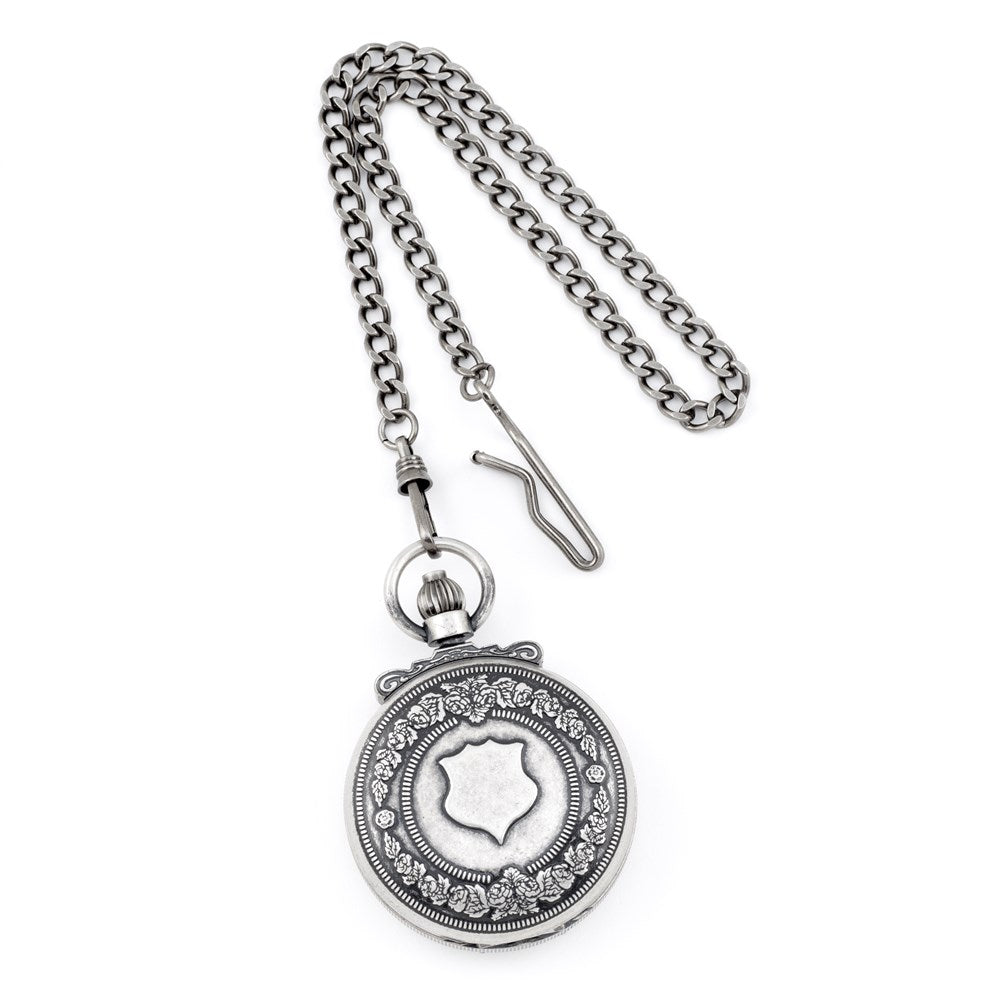 Charles Hubert Antique Chrome-finish Skeleton Pocket Watch