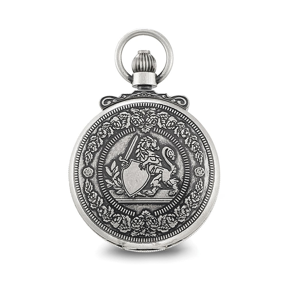 Charles Hubert Antique Chrome-finish Lion Crest Pocket Watch