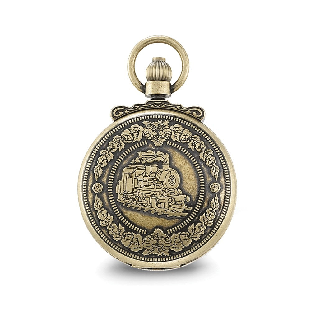 Charles Hubert Antique Gold-finish Steam Engine Pocket Watch