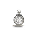 Charles Hubert Antique Chrome-finish Steam Engine Pocket Watch