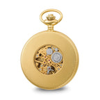 Charles Hubert Gold-finish Brass Skeleton Pocket Watch