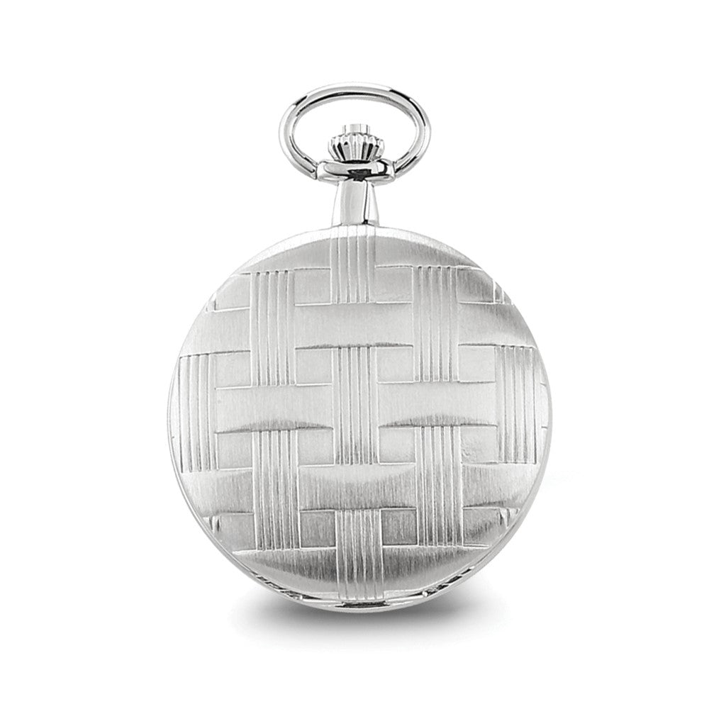 Charles Hubert Chrome-finish Brass Basketweave Pocket Watch