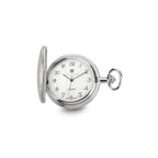 Charles Hubert Chrome-finish Brass Basketweave Pocket Watch
