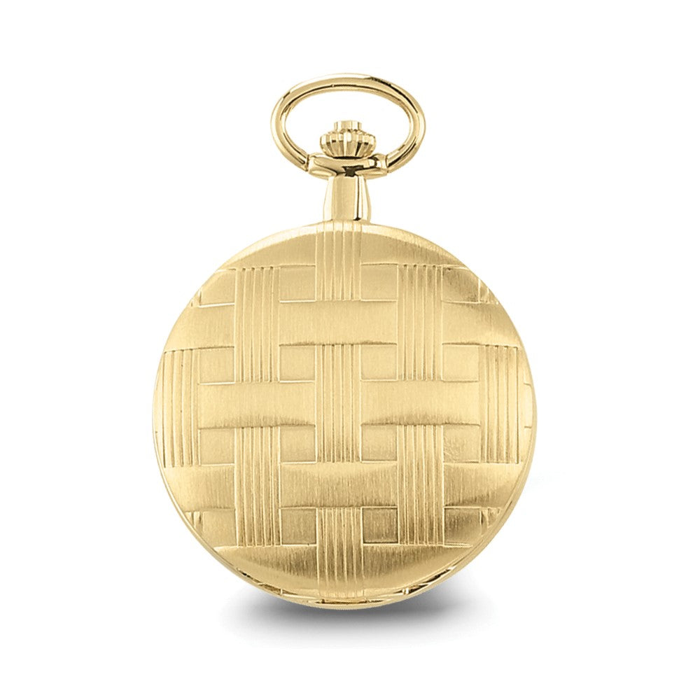 Charles Hubert Gold-finish Brass Basketweave Pocket Watch