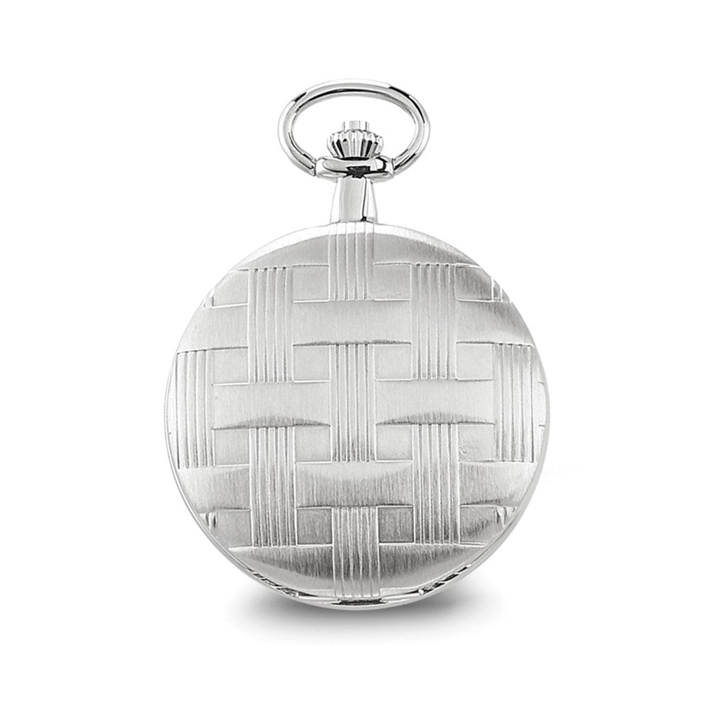 Charles Hubert Chrome-finish Brass Basketweave Pocket Watch