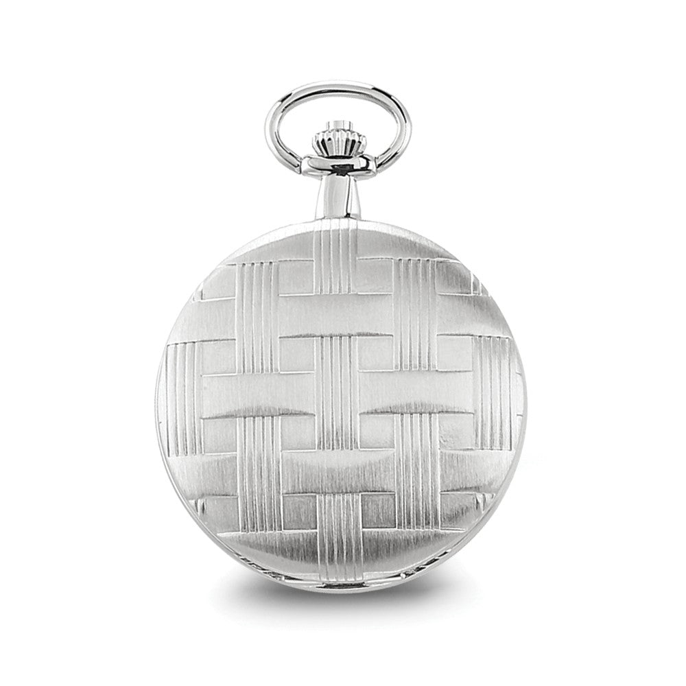 Charles Hubert Chrome-finish Brass Basketweave Pocket Watch