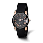 Charles Hubert Rose IP-plated Stainless Steel/Ceramic Black Dial Watch