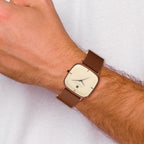 Charles Hubert Brown IP-plated Champagne Dial Quartz Watch