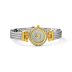 Charles Hubert IP-plated MOP Dial w/Stainless Steel Wire Bangle Watch