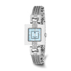 Charles Hubert Stainless Steel Wire Bangle Light Blue MOP Dial Watch