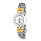 Charles Hubert Two-tone Stainless Steel Wire Bangle Silver Dial Watch