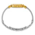 Charles Hubert IP-plated Stainless Steel Wire Bangle MOP Dial Watch