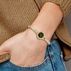 Charles Hubert Gold-finish Black Dial Quartz Watch