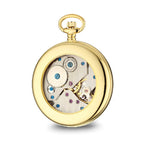 Charles Hubert IP-plated Stainless Steel Open Face Gold Dial Pocket Watch