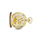 Charles Hubert IP-plated Stainless Steel Skeleton Dial Pocket Watch