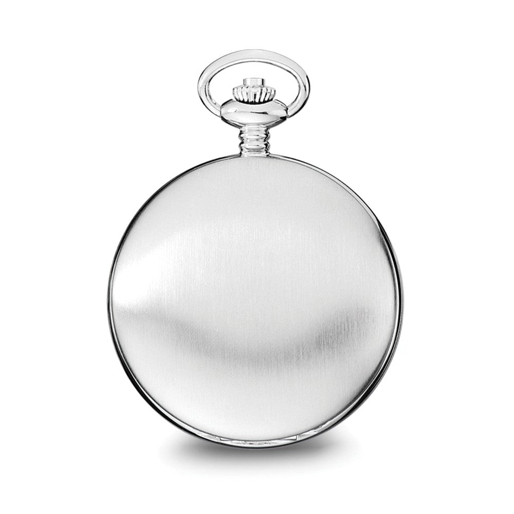 Charles Hubert Stainless Steel Skeleton Dial Pocket Watch