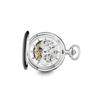Charles Hubert Stainless Steel Skeleton Dial Pocket Watch