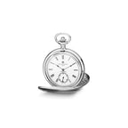 Charles Hubert Stainless Steel White Dial Pocket Watch