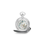 Charles Hubert Stainless Steel White Dial Pocket Watch