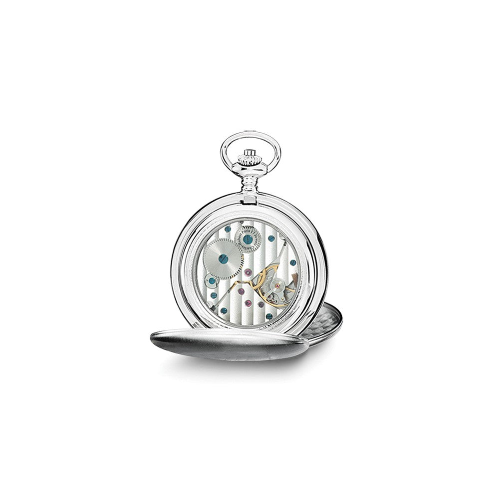 Charles Hubert Stainless Steel White Dial Pocket Watch