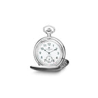 Charles Hubert Stainless Steel White Dial Pocket Watch