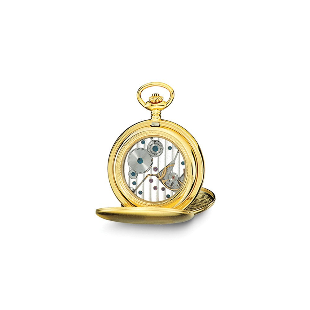 Charles Hubert IP-plated Stainless Steel White Dial Pocket Watch