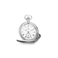 Charles Hubert Stainless Steel White Dial Pocket Watch