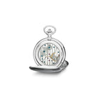 Charles Hubert Stainless Steel White Dial Pocket Watch